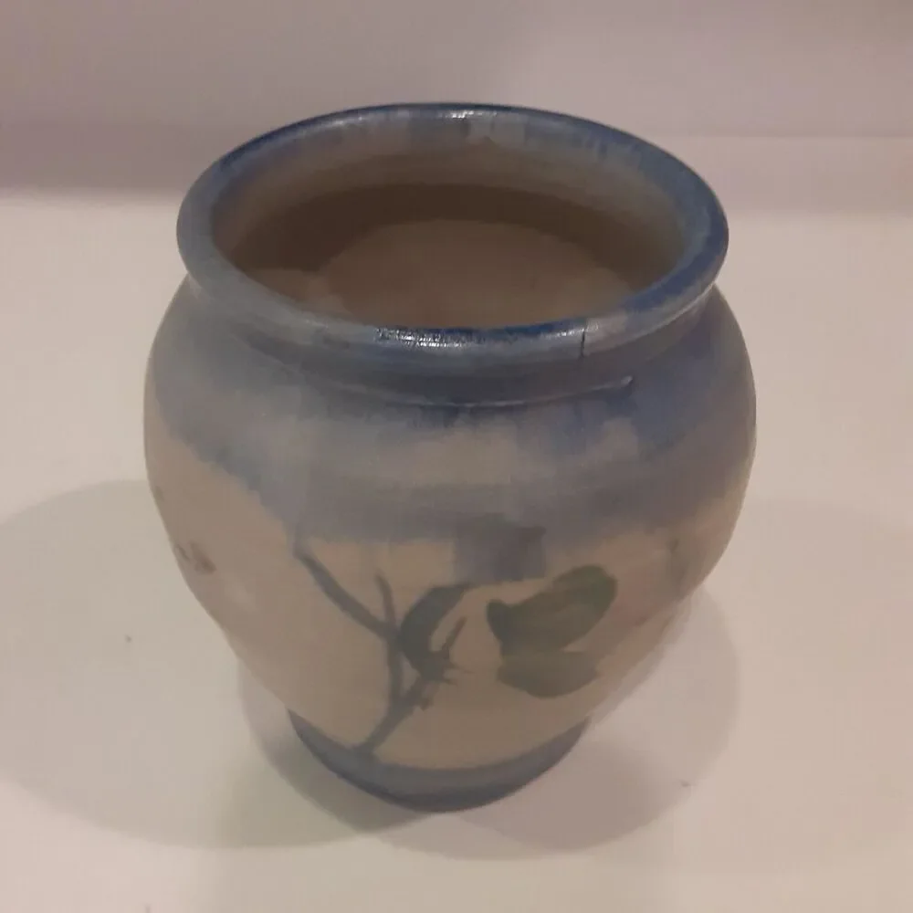 Artist Signed Benner Pottery Vase Blues & Greens Versatile Decor